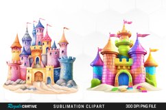 Watercolor Sandcastle Illustration Clipart Product Image 1