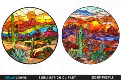Stained Glass Desert Sublimation Clipart Product Image 1