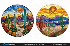 Stained Glass Desert Sublimation Clipart Product Image 1