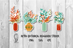 Retro Botanical Risograph sticker Product Image 1