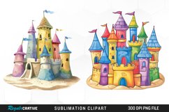 Watercolor Sandcastle Illustration Clipart Product Image 1