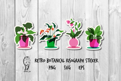 Retro Botanical Risograph sticker Product Image 1
