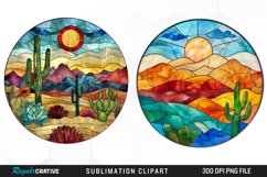 Stained Glass Desert Sublimation Clipart Product Image 1
