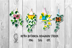 Retro Botanical Risograph sticker Product Image 1