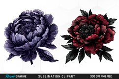 Dark Peony Sublimation PNG Clipart Product Image 1