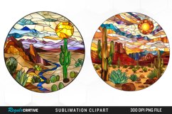 Stained Glass Desert Sublimation Clipart Product Image 1