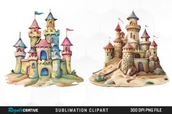 Watercolor Sandcastle Illustration Clipart Product Image 1