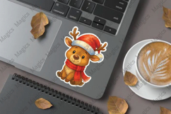 Reindeer with Santa Hat png stickers Product Image 1