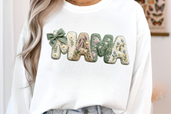 Patchwork Floral Mama PNG, Mothers Day Product Image 1