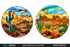 Stained Glass Desert Sublimation Clipart Product Image 1