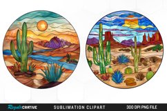 Stained Glass Desert Sublimation Clipart Product Image 1