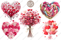 Watercolor Valentine's Day Heart Clipart ,valentine's Day Product Image 1