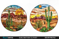 Stained Glass Desert Sublimation Clipart Product Image 1