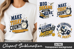 Motivational School Quotes Clipart Sublimation PNG Product Image 1
