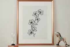 Cherry Blossom SVG, Floral Line Art Clipart, OUTLINE FLOWERS Product Image 3
