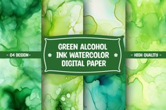 Green alcohol ink watercolor digital paper Product Image 1