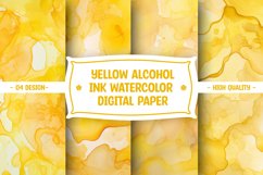 Yellow alcohol ink watercolor digital paper Product Image 1