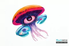 Watercolor Mushroom Eye PNG Clipart Product Image 1