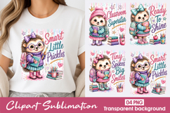 Cute Hedgehog School Clipart Sublimation PNG Product Image 1