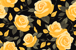 Yellow Rose Flower Seamless Pattern | Rose Flower Background Product Image 1