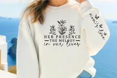 Her presence the melody in our lives Sleeve SVG Product Image 1