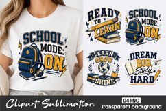 School Motivation Clipart Sublimation PNG Product Image 1