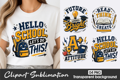 School Motivation Quotes Clipart Sublimation PNG Product Image 1