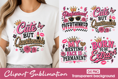 Sassy Girl Quotes Clipart Sublimation PNG Product Image 1