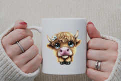 66 Cute Highland Cow Clipart PNG Bundle Product Image 5