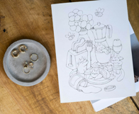 Printable Hand Drawn Coloring Page Product Image 3