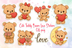 Cute Teddy Bear Love Sticker Set Product Image 1