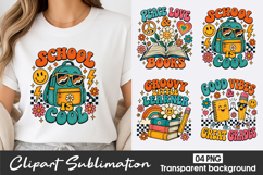Retro School Clipart Sublimation PNG Product Image 1