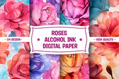 Roses Alcohol Ink Digital Paper Product Image 1