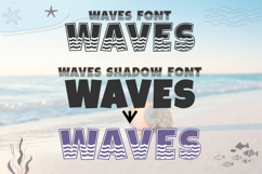 Waves Duo Font | Beach Summer Font for Kids | Ocean Sea Product Image 2
