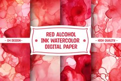Red alcohol ink watercolor digital paper Product Image 1