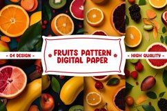 Multi Fruits Pattern Digital Paper Product Image 1