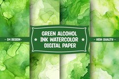 Green alcohol ink watercolor digital paper Product Image 1