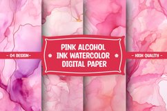 Pink alcohol ink watercolor digital paper Product Image 1