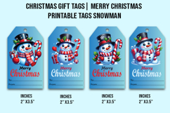 Christmas Gift Tags| Merry Christmas Printable Tags| Snowman Product Image 1