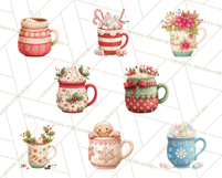 Christmas Hot Cocoa Mug Clipart PNG, Holiday Cup Art Product Image 3