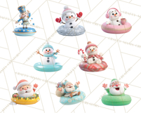Christmas Characters Snow Tubing PNG Product Image 7