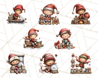 Christmas Elf Clipart Santa’s Workshop PNG Product Image 5