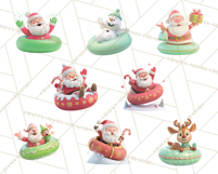 Christmas Characters Snow Tubing PNG Product Image 8