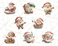 Tropical Santa Clipart Beach Christmas Clip Art Holiday PNG Product Image 6