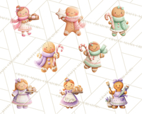 Gingerbread Village Gouache PNG Clipart Product Image 8