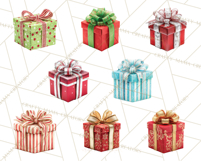 Christmas Gifts Clipart PNG, Realistic Holiday Presents Product Image 5