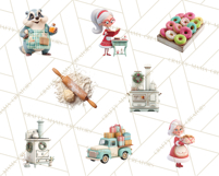 Cozy Christmas Bakery Gingerbread Clip Art PNG Festive Mini Product Image 4