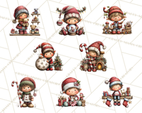 Christmas Elf Clipart Santa’s Workshop PNG Product Image 7