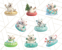 Christmas Characters Snow Tubing PNG Product Image 5