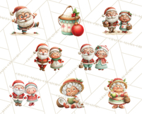 Tropical Santa Clipart Beach Christmas Clip Art Holiday PNG Product Image 5